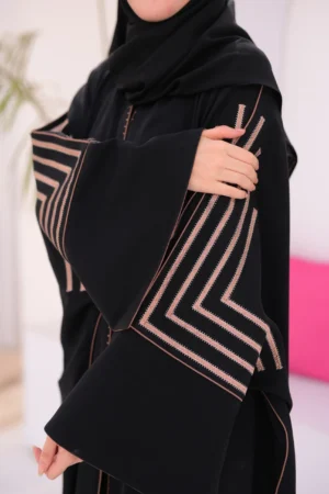 Geometric Border Minimalist Abaya